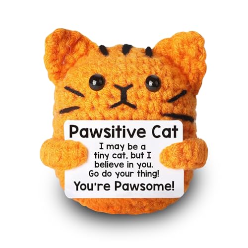 SPERMUOY Positive Katze Geschenke,Gehäkelte Kuscheltiere Katzen Handgemachte Häkel Puppe,Glücksbringer und Taschenumarmung, Emotional Support Geschenk, Mutmacher Geschenk für Geburtstag SPERMUOY Positive Katze Geschenke,Gehäkelte Kuscheltiere Katzen Handgemachte Häkel Puppe,Glücksbringer und Taschenumarmung, Emotional Support Geschenk, Mutmacher Geschenk für Geburtstag von SPERMUOY