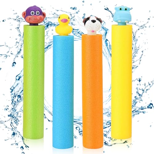 SPERMUOY Wasserpistole Kinder,4 Stück Wasserspritzpistole Schaumstoff Spritzpistolen Wasserpark kinder outdoor,Wasserspritzpistole Strandspielzeug Für Outdoor Party Kinder Erwachsen von SPERMUOY