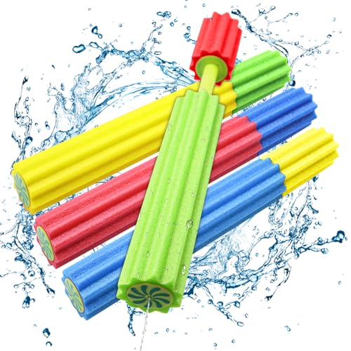 SPERMUOY Wasserspritzpistole,4 Stück Schaumstoff Wasserspritzpistole Kinder, Wasserspritzpistole Strandspielzeug Kinder Wassergewehr für Pool Strand Outdoor von SPERMUOY