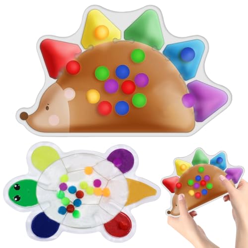 SPHERETRON 2 Stück Sensorisches Spielzeug Sensorik Spielzeug Sensory Play Farbsortierspiel Anti Stress Spielzeug Dinosaurier der Igel Motorikspielzeug für Kinder Mädchen Jungen 2+ Jahre von SPHERETRON