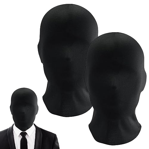 SPHERETRON 2 Stück Vollgesichtsmaske Halloween Kopfmaske Schwarz Gesichtslose Maske Masken Kostüm Cool und Trendy Gesichtslose Maske Unisex Gesichtslose Maske Kopfmaske für Halloween,Cosplay,Deko usw. von SPHERETRON