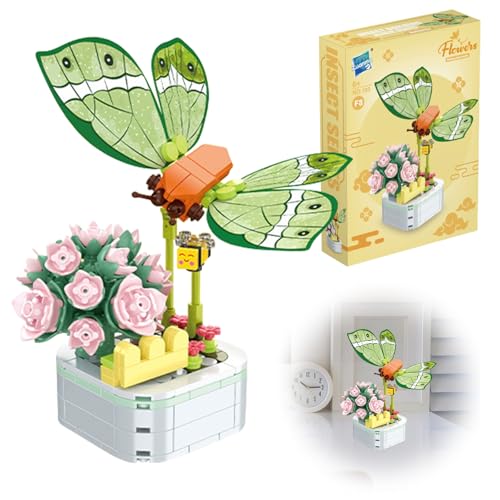 SPHERETRON Blumen Klemmbausteinec Klemmbausteine Erwachsene Klemmbausteine Pflanzen Blocks Schmetterlinge Mit Blumen Bausatz Klemmbausteine Set Für Valentinstag, Weihnachten,Geburtstage Geschenk von SPHERETRON