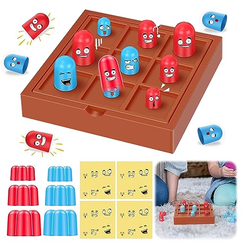 SPHERETRON Tic Tac Toe Spiel,Tic Tac Toe Brettspiel,2 Spieler Interaktives Brettspiele,Spieler Stapelbecher Spielzeug Brettspie,Klassisches Familien Brettspiel Für Erwachsene Und Kinder von SPHERETRON