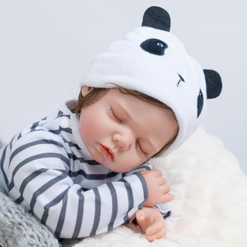 SPICIMOMO Realistische Babypuppen Neugeborene Schlafpuppe Real Life Soft Body Babypuppe Lebensechte Reborn Babypuppen für Kinder ab 3 Jahren von SPICIMOMO