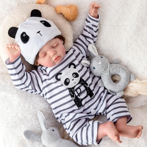 SPICIMOMO Realistische Reborn Babypuppen 18 Zoll Soft Real Life mit Kleidung Zubehör Lebensechte Neugeborene Set Spielzeug für 3+ Jahre alte Mädchen Geschenke von SPICIMOMO