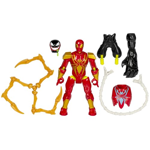 SPIDER-MAN MixMashers Marvel Iron individualisierbare Mix-and-Match Deluxe Action-Figur & Accessoires, Rot von SPIDER-MAN