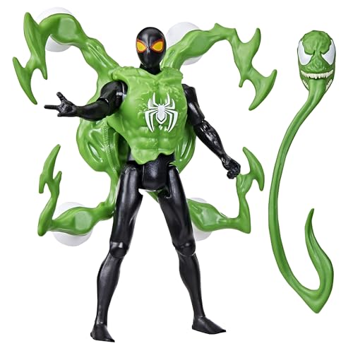 SPIDER-MAN-Man Marvel VenomVersus Epic World of Action Miles Morales Deluxe-Figur mit Zubehör, 10,2 cm Superhelden-Spielzeug für Kinder ab 4 Jahren von SPIDER-MAN