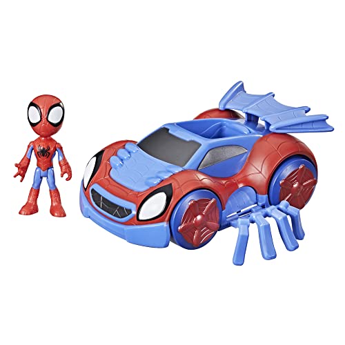 SPIDEY AND HIS AMAZING FRIENDS Marvel Verwandelbarer Web-Flitzer und Spidey Action-Figur, 10 cm große Figur, ab 3 Jahren von Marvel