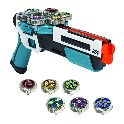 SPINNER MAD 86433 Mini Hexa Blaster by Silverlit, Spielzeug Pistole, 1 Blaster mit 6 Spinnern, kompatibel mit der gesamten Spinner Mad Range, bunt, ab 5 Jahren von Silverlit