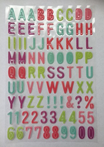 Selbstklebende Aufkleber, Alphabet, Großbuchstaben und Zahlen, 2 cm, mehrfarbig von SPIRIT OF ART