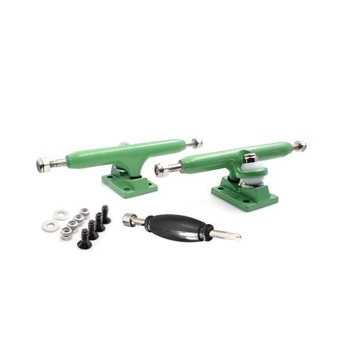 SPITBOARDS 36 mm Fingerboard Pro Trucks by, Real Lock Nuts, Rubber Urethane Bushings, Optimised Hanger, Width 36 mm, for Fingerboard Tuning and Assembling (Green) von SPITBOARDS