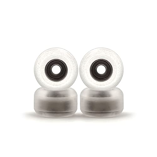 SPITBOARDS Fingerboard Bearing Wheels, CNC Polyurethane, Set of 4 Wheels, Finger Skate Wheels, Wheels (transparent) von SPITBOARDS