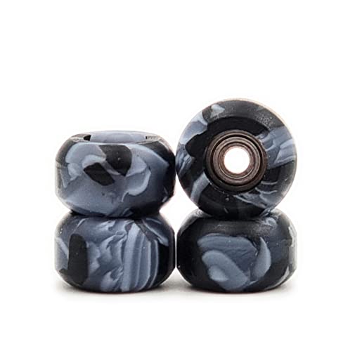 SPITBOARDS Fingerboard Swirl Wheels Polyurethane CNC Lathed Bearing Wheels - Black Swirl von SPITBOARDS