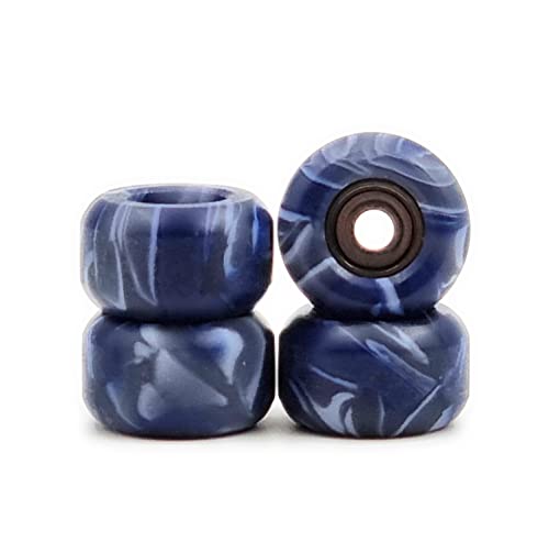 SPITBOARDS Fingerboard Swirl Wheels Polyurethane CNC Lathed Bearing Wheels - Blue Swirl von SPITBOARDS