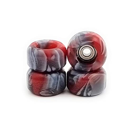 SPITBOARDS Fingerboard Swirl Wheels Polyurethane CNC Lathed Bearing Wheels - Red Swirl von SPITBOARDS