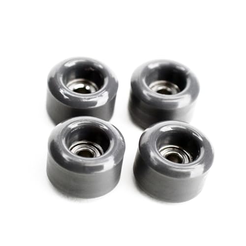 SPITBOARDS Fingerboard Urethane Wheels 60D with Real Ball Bearings Professional CNC Quality - Grey von SPITBOARDS