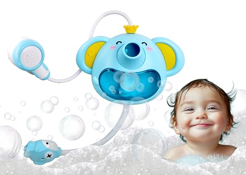 SPITZER TOYS Badewannenspielzeug, Schaum-Elefant mit Duschfunktion, Wasserspielzeug, Badewannenspielzeug mit Schaummaschine, Baby Badespielzeug, Badespaß für Jungen und Mädchen von SPITZER TOYS