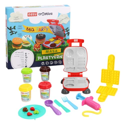 SPOKEY Easy kreatives Knet Spielset Plastelin Kinderspielset mit Knete und BBQ-Grillen/Popcorn/Nudel Motiv (Grillparty) von SPOKEY