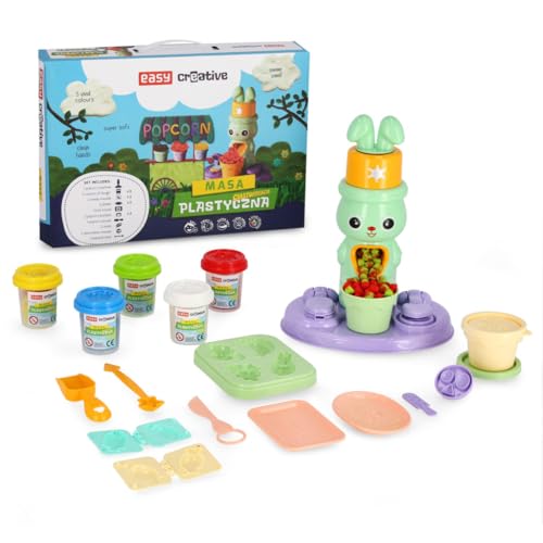 SPOKEY Easy kreatives Knet Spielset Plastelin Kinderspielset mit Knete und BBQ-Grillen/Popcorn/Nudel Motiv (Popcorn Station) von SPOKEY