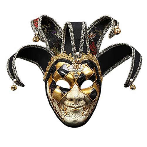 SPONGL Narren-Maske, Vollgesichtsmaskerade, Vintage-Stil, Karneval, Halloween, Party, Wanddekoration von SPONGL