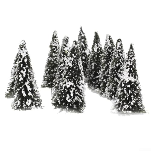 Miniatur-Baum-Set für Diormas, 10 Stück, Kunststoff-Modelle, geeignet für Eisenbahnen und Bonsai (H=8 cm) von SPORTARC