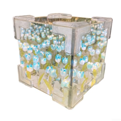 SPORTARC Tulpen-Nachtlicht-Materialpaket, erstellen Sie Ihr eigenes Tulpenblumen-Nachtlicht, lustiges und funktionales DIY-Projekt (blau) von SPORTARC