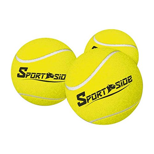 SPORTSIDE - 3 Tennisbälle - Schlägerspiel - Tennisball - körperliche Aktivität - Zubehör - 041903 - Gelb - Filz - 6 cm - Sportartikel von SPORTSIDE