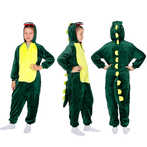 SPRINGOS Pyjama Overall Jumpsuit Krokodil Drache 110-120 cm von SPRINGOS