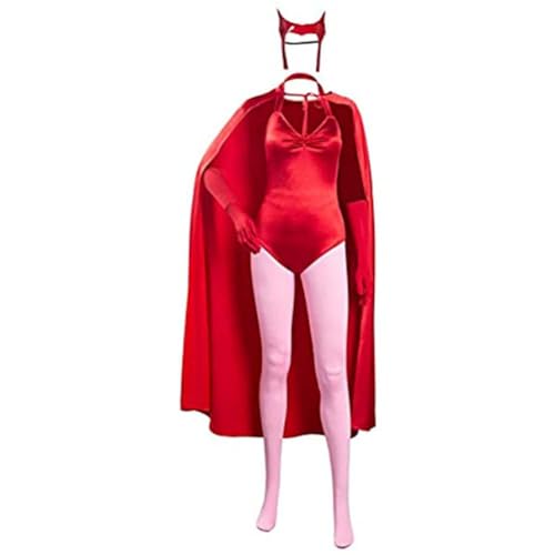 SPSMOKH Anime Wanda Vision Cosplay-Uniform, Scharlachrot, Hexenkostüm, Umhang, Jacke, Kapuzenpullover, eng, Uniform, Umhang, Robe, Halloween, Partykleid für Damen (C, S) von SPSMOKH