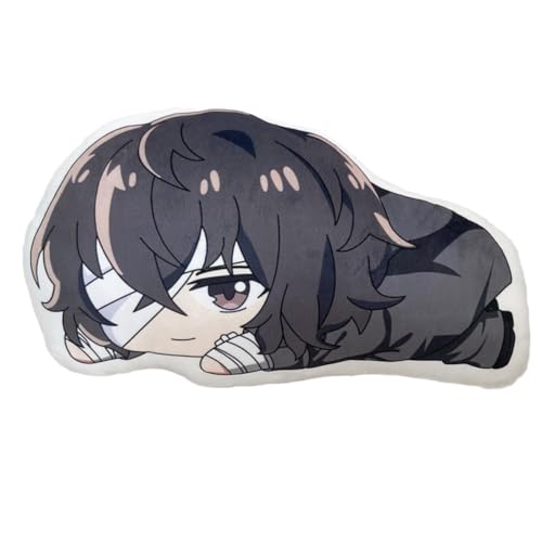 SPSMOKH Bungo Stray Dogs Anime Plüschkissen Nakahara Chuuya/Dazai Osamu/Nakajima Atsushi Figur Plüsch Schlüsselanhänger Cartoon Rückenkissen Kopfkissen (Dazai Osamu Keychain 2, 10CM) von SPSMOKH