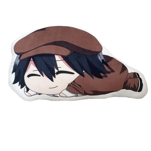 SPSMOKH Bungo Stray Dogs Anime Plüschkissen Nakahara Chuuya/Dazai Osamu/Nakajima Atsushi Figur Plüsch Schlüsselanhänger Cartoon Rückenkissen Kopfkissen (Ranpo Edogawa Keychain, 10CM) von SPSMOKH