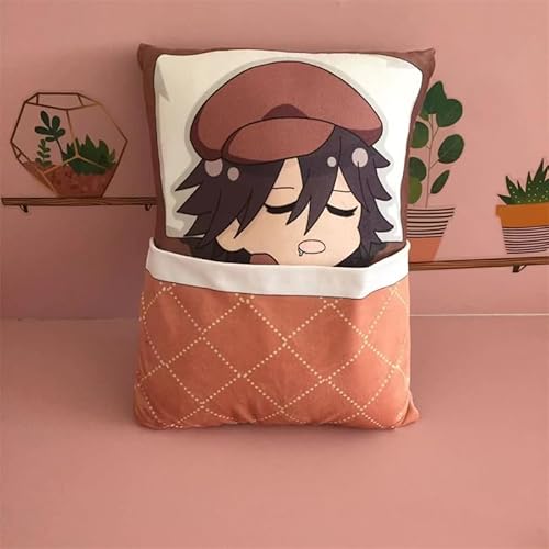 SPSMOKH Bungo Stray Dogs Anime Plüschkissen Nakahara Chuuya Figur Kopfkissen Gefüllte Plüschpuppe Heimdekoration Cartoon Rückenkissen Geburtstagsgeschenk (Ranpo Edogawa) von SPSMOKH