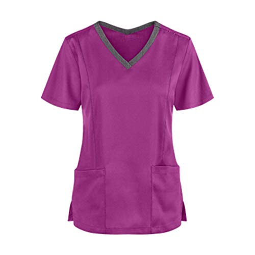 SPSMOKH Kurzärmeliges OP-Oberteil für Damen, V-Ausschnitt, Tunika, Gesundheitswesen, Arbeitskleidung mit Taschen, Massagetherapeuten, Pflege- und Kosmetiker-Top für Krankenschwester, Hundepflege SPSMOKH Kurzärmeliges OP-Oberteil für Damen, V-Ausschnitt, Tunika, Gesundheitswesen, Arbeitskleidung mit Taschen, Massagetherapeuten, Pflege- und Kosmetiker-Top für Krankenschwester, Hundepflege von SPSMOKH