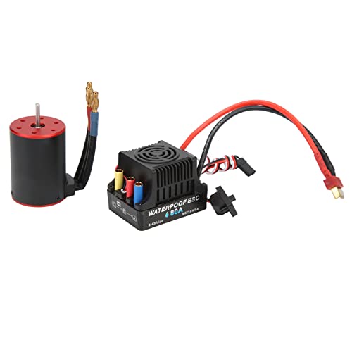 Brushless ESC Motor Combo, Wasserdichter 80 A Elektrischer ESC-Regler 3900 KV Motor mit Programmkarte, Kompatibel mit 1/8 1/10 RC Car Modellspielzeug Zubehör Für Modellautos von SPYMINNPOO