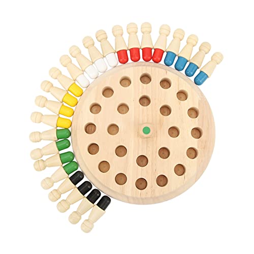 Memory-Schachspiel, Match-Stick-Schach, Hölzernes Farbiges Memory-Brett, Früherziehung, Intelligenz, Logik-Entwicklungsspielzeug für Kinder und Erwachsene (Typ 1) von SPYMINNPOO