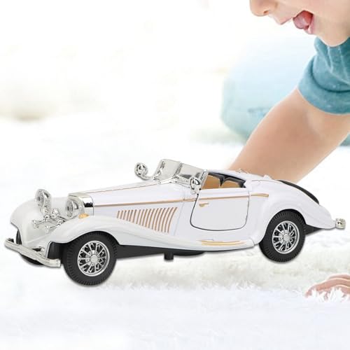 Robustes Autospielzeug Zum Zurückziehen, Sound-Licht-Hochsimulationsautomodell, für Babys (White) von SPYMINNPOO