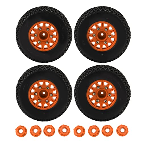 SPYMINNPOO 1/10 RC -LKW -Reifen, Hohe Abriebwiderstände RC -Kurzzeitlastwagen für Schrägstriche 12 Mm 14 Mm 17 Mm Sechskant RC -LKW -Reifen (ORANGE) von SPYMINNPOO