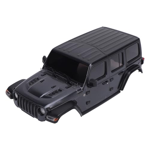 SPYMINNPOO 1/24 RC Car Hard Body Shell Cover, Kunststoff-Upgrade-Teil für Axial SCX24 mit Zubehör, DIY-Kunststoffmaterial (Black) von SPYMINNPOO