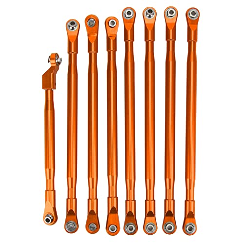 SPYMINNPOO 1/6 RC -Stangenverknüpfungsverknüpfungssatz, RC -Auto -Pull -Stange -Linkset mit Sway -Stange, Upgrade Vorne für Axial SCX6 JLU (ORANGE) von SPYMINNPOO