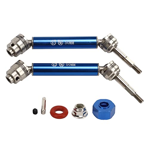 SPYMINNPOO 1 Paar RC-Antriebswellen-Set, 12 cm CVD-Hinterantriebswellen aus Stahl und Aluminiumlegierung, Kompatibel mit 1/10 RC-Car (Blue) von SPYMINNPOO