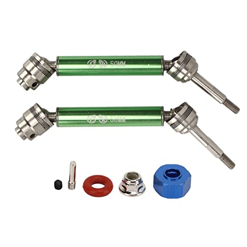 SPYMINNPOO 1 Paar RC-Antriebswellen-Set, 12 cm CVD-Hinterantriebswellen aus Stahl und Aluminiumlegierung, Kompatibel mit 1/10 RC-Car (Green) von SPYMINNPOO