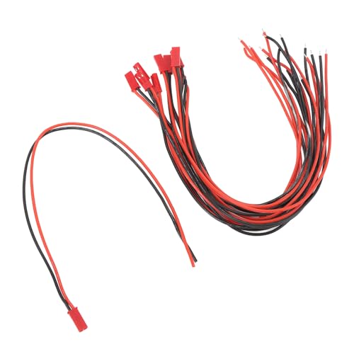 SPYMINNPOO 10 Stück JST-Stecker-Anschlusskabel, Flexibel, Verzinntes Kupfer für Motor-ESC-Batterieanschluss, 260 Mm RC-Modellauto von SPYMINNPOO