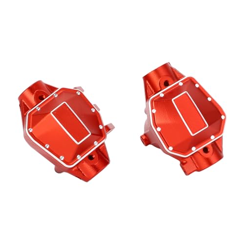 SPYMINNPOO 2 Stück RC Vorder- und Hinterachsgehäuse, Aluminiumlegierung RC Crawler Achsgehäuse RC Car Achsgehäuse für SCX10 PRO (Rot) von SPYMINNPOO