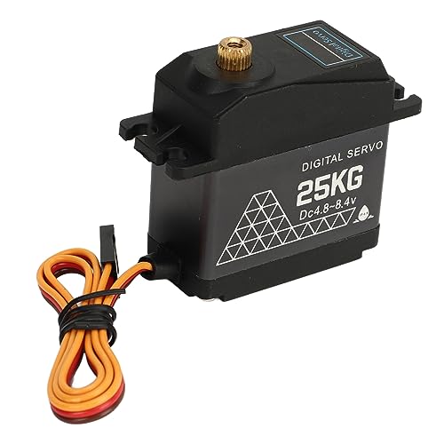 SPYMINNPOO 25 Kg RC-Digitalservo, Wasserdichtes Digitales Lenkservo DC 4,8-8,4 V Doppelkugellager-Metallgetriebeservo für 1/10 1/12 RC-Auto von SPYMINNPOO