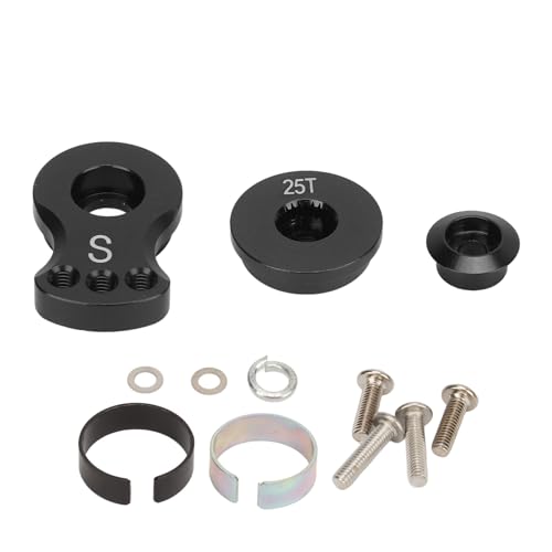 SPYMINNPOO 25T-Servoarm, Lenkarm-Kit aus Aluminiumlegierung für 1/10 RC-Car mit Unterlegscheiben und Schrauben, Bessere Lenkgenauigkeit (Black) von SPYMINNPOO