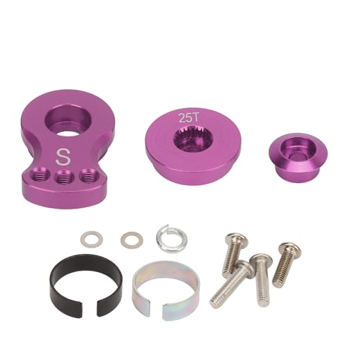 SPYMINNPOO 25T-Servoarm, Lenkarm-Kit aus Aluminiumlegierung für 1/10 RC-Car mit Unterlegscheiben und Schrauben, Bessere Lenkgenauigkeit (Purple) von SPYMINNPOO