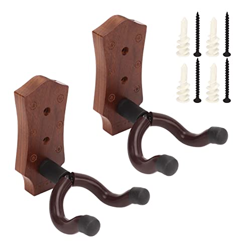 SPYMINNPOO 2pcs Gitarrenwandbügel, Gitarre Black Walnut Wall Mount Gitarrenhaken und Standzubehör Zum Ausstellen und Sammeln von Gitarren von SPYMINNPOO