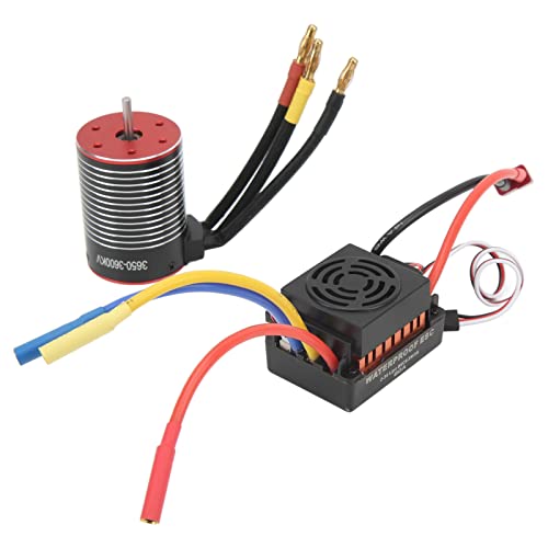 SPYMINNPOO 3600 KV RC Bürstenloser Motor, 60A ESC Combo Bürstenloser Motor ESC -Set RC Motor Accessoire für 1/10 für 1/12 für 1/16 RC von SPYMINNPOO