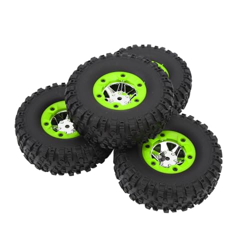 SPYMINNPOO 4-teiliges Gummi-RC-Car-Rad-Reifen-Set, Ersatzreifen mit Hoher Traktion und Verbessertem Grip für 12428 12427 124006, Einfache Installation von SPYMINNPOO