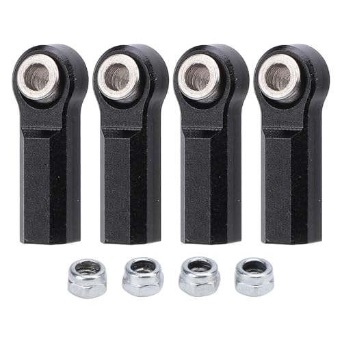 SPYMINNPOO 4PCS RC Link Rod End, 7,0 Mm Durchmesser M4 Gewinde RC Car Kugelgelenk 4 Gerade Metall Kugelgelenk Legierung für 1/10 Modellauto (Black) von SPYMINNPOO